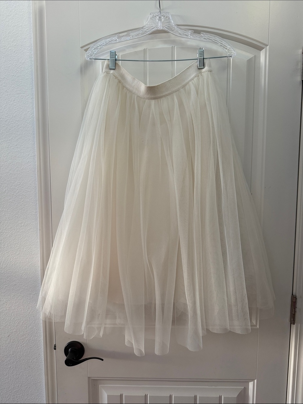 Anthropologie Ivory Tulle Circle Skirt